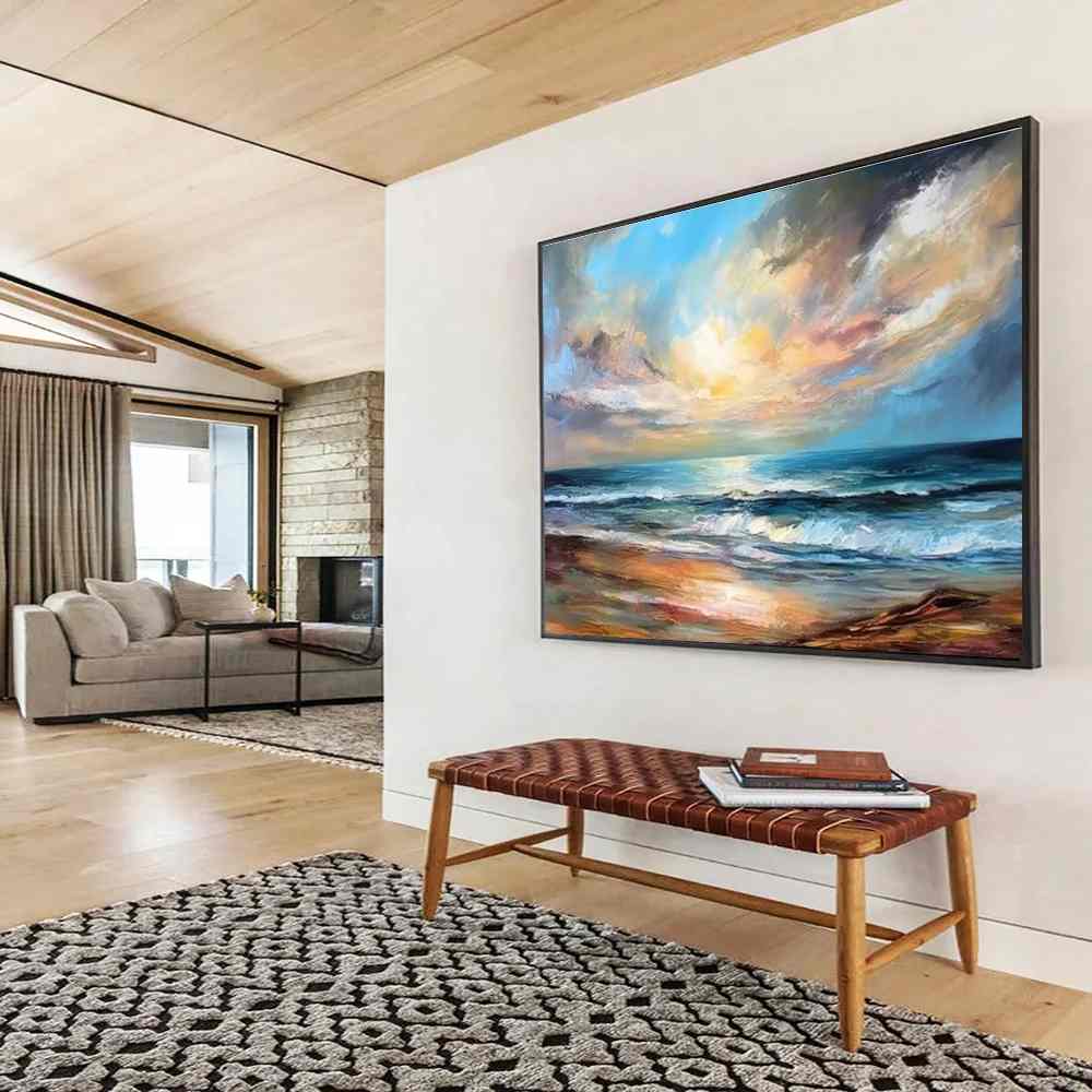 They Original Beach Abstract Island Abstract Canvas Artwork H8K3A